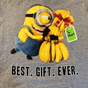 4/$20 Despicable Me gray banana T-Shirt sz L
